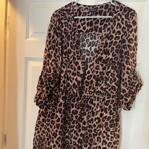 Zip front shirt dress